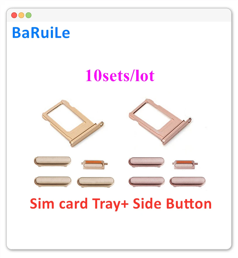 BaRuiLe 10 комплектов лоток для sim-карты iPhone 6 6S Plus вибрирующий переключатель