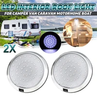 2pcs 12v 46 led car round ceiling dome roof light interior light lamp onoff switch for camper van caravan motorhome boat rv van