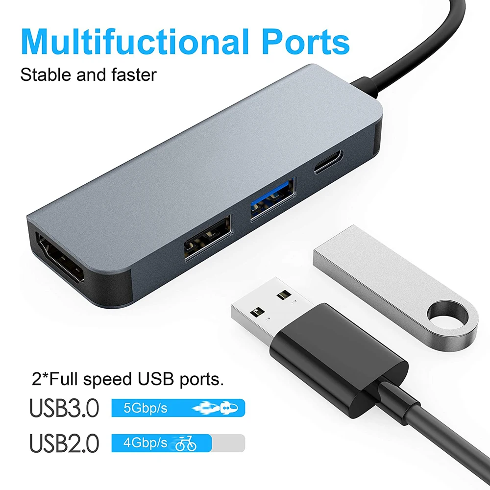 USB C концентратор для домашней работы Type адаптер с HDMI 4K 3 0 2 порты Nintendo Switch MacBook Pro 2020