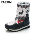 Женские зимние ботинки YAERNI, Нескользящие бархатные теплые зимние ботинки, женская обувь, Рождественский олень, брендовая Модная стильная Водонепроницаемая женская обувь