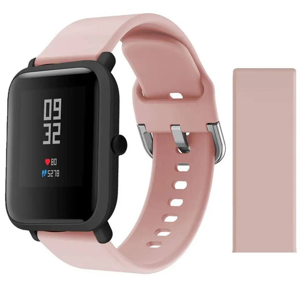 Amazfit ремешок Bip Band Силиконовый ремешок для часов 20 мм ремешок galaxy Watch active/Garmin vivoactive 3 - Цвет ремешка: pink