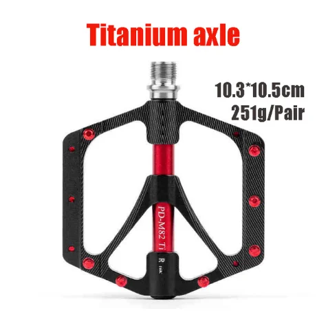 Ульсветильник легкие велосипедные педали 251 г Ti Axle из магниевого сплава с ЧПУ