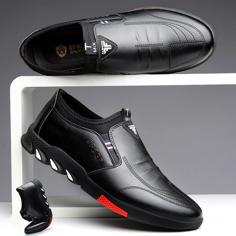 

Men's leather shoes leather spring 2021 new business casual soft bottom non-slip breathable all-match leather shoes men