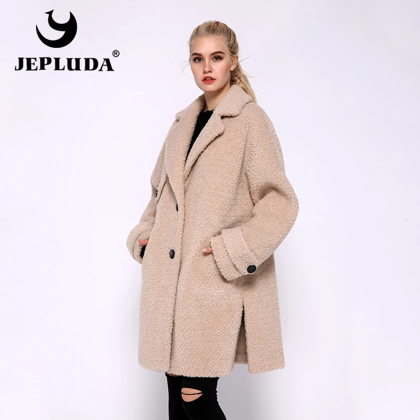 JEPLUDA Hовая свободная модная пальто женское зимнее лаконичный большой размер