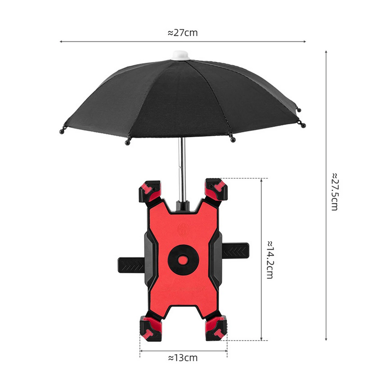 

1Set Mobile Phone Holder Locomotive Umbrella Waterproof Portable Mini Parasol Alloy Sun Shade Bicycle Umbrella for Riding