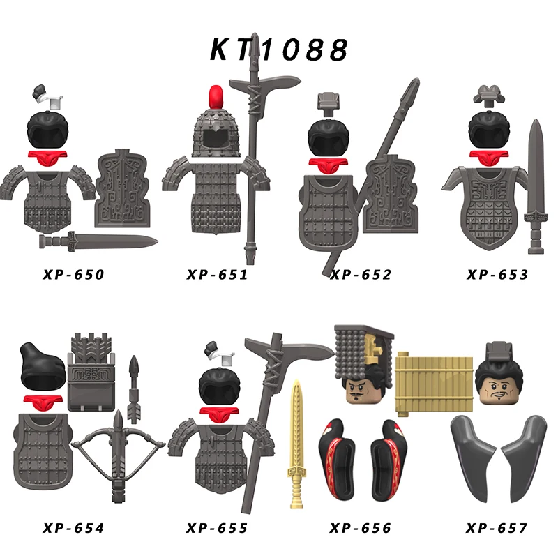 

Koruit KT1088 всего Qin Империя война солдаты экшн-фигурки Аксессуары Шлем Броня строительные блоки игрушки для детей