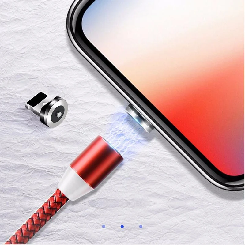 2 м Магнитный кабель Micro usb type C для iPhone xs samsung xiaomi Быстрая зарядка зарядного