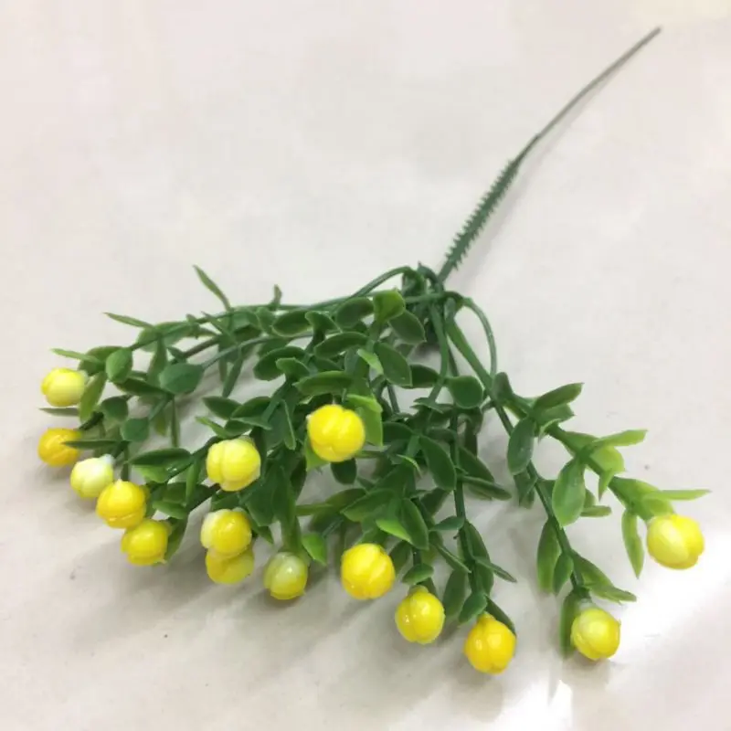 1pcs Artificial Flowers Bundles Fake Outdoor Faux Plastic Greenery Shrubs Plants Decor For Outside Hanging Planter Wedding | Дом и сад