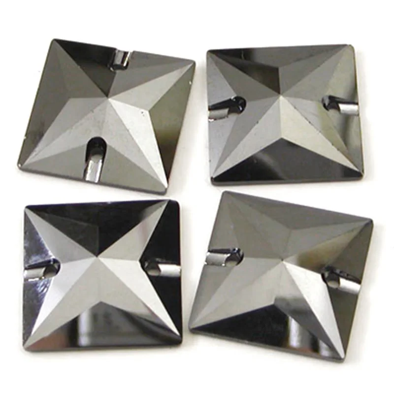 YANRUO 3240 квадратные гематитовые стеклянные бриллианты, сшитые камни для шитья одежды, рукоделие, гимнастика, художественные изделия