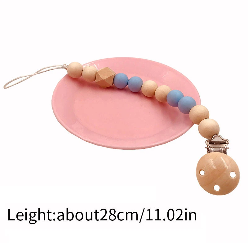 Детская деревянная цепочка для соски-пустышки прочные милые детские жевательные