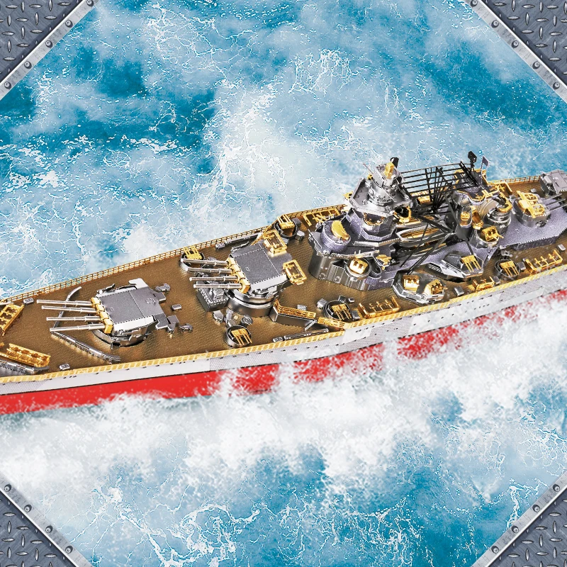 piececool P157-RS RICHELIEU BATTLESHIP 3D Metal assembly model Jigsaw puzzle 300 parts 3 sheets Military collection Tabletop or | Игрушки и