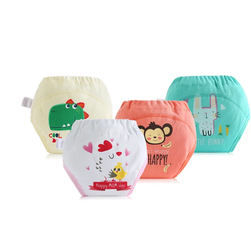 4 шт. Детские водонепроницаемые моющиеся хлопковые подгузники 90 100|Детские