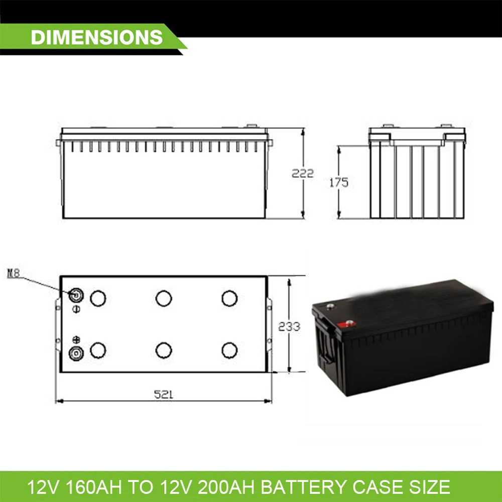 Bateria12.8V 200AH LiFePO4 12V 200Ah литий железо фосфат аккумулятор для RV солнечной морской вне