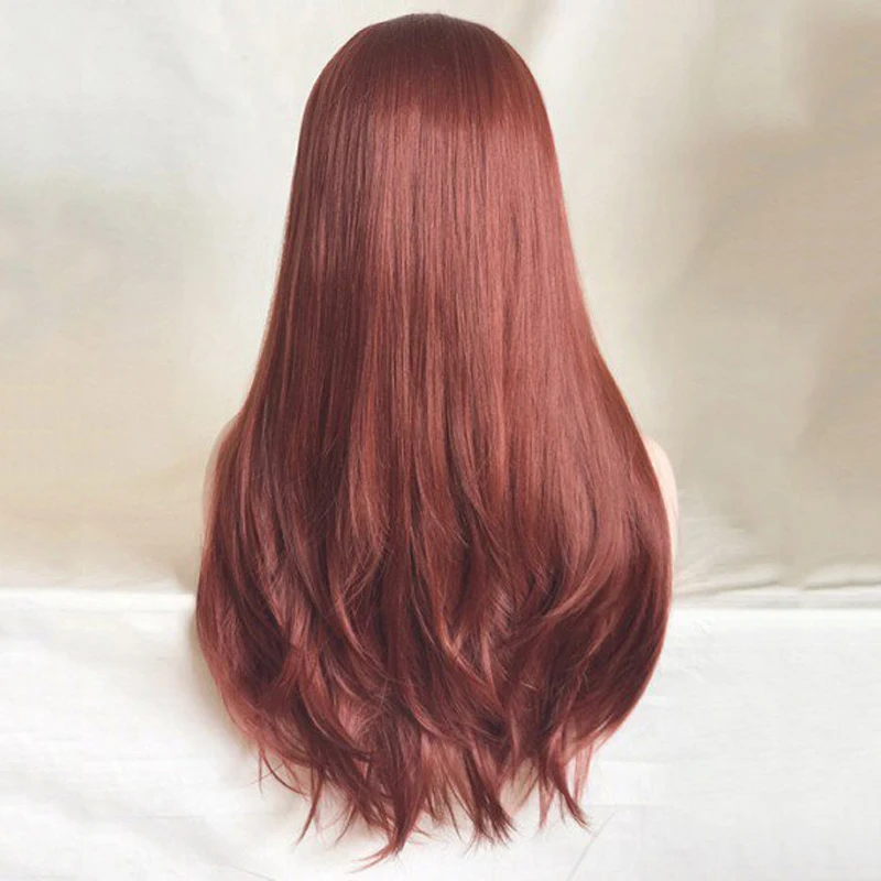 Charisma Auburn красный парик Натуральные Прямые волосы синтетические волосы на кружеве парик для женщин 150 плотность Безглютеновые парики для женщин