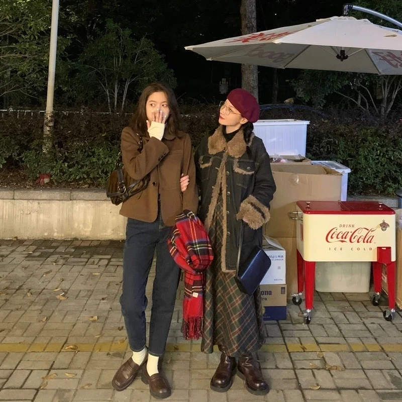 Новинка 2021 универсальная клетчатая юбка в стиле ретро с высокой талией | Женская