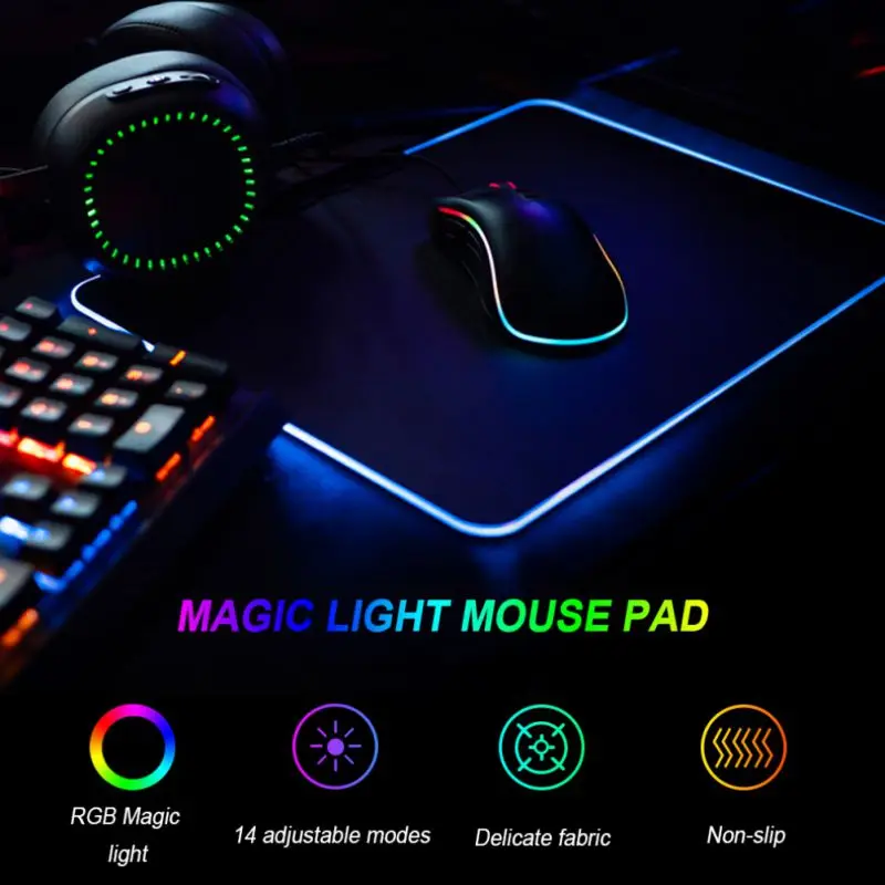 Colorful RGB Lights 7 Colors Keyboard Mouse Pad Extended Gaming Gamer Mat Non-Slip Rubber 9 | Компьютеры и офис