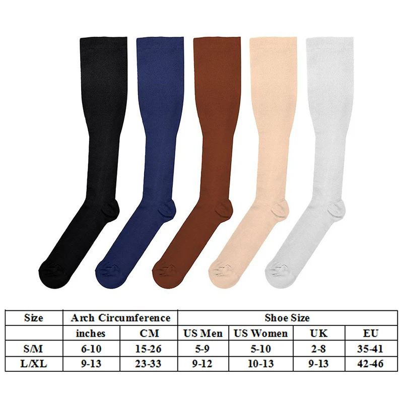 Женские длинные носки Модные Цветные противовенные средние нейлоновые medias compresion