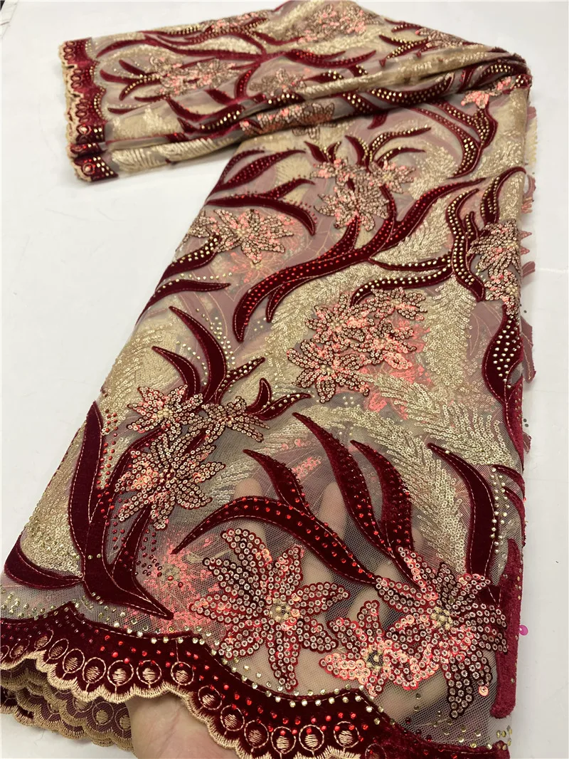 Нигерийская бархатная кружевная ткань 2022 высококачественное кружево