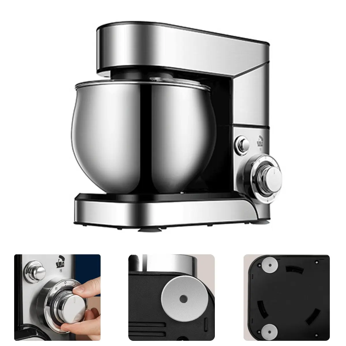 

1200W 5L 6-speed Kitchen Food Stand Mixer Stainless Steel Bowl Home Cream Egg Whisk Blender Cake Dough Bread Mixer Maker Machine