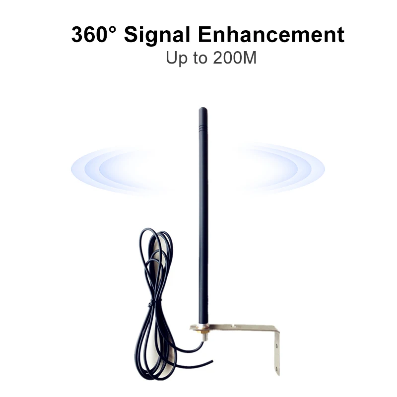 

Уличная антенна 433 МГц для ворот гаража усилитель радиосигнала Беспроводной ретранслятор 2 м кабель RG174 433,92 МГц максимум 200 м