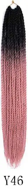 Qphair Ombre Сенегальские вьющиеся волосы крючком косы 24 дюйма 30 корней/упаковка синтетические плетеные волосы для женщин черные кроличьи волосы - Цвет: y46