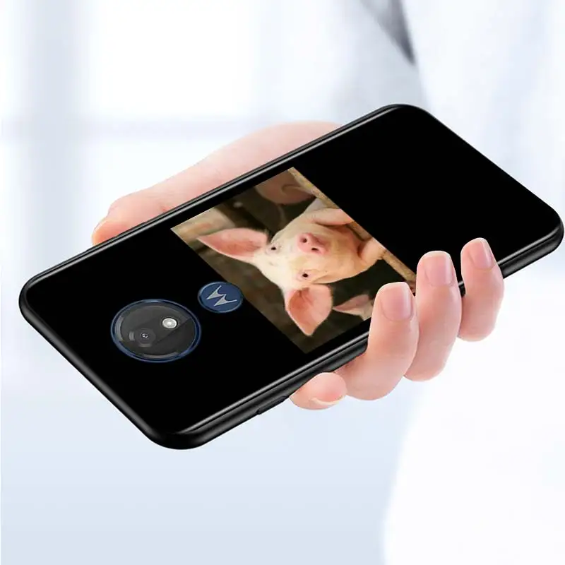 

Cute Little Pink Pet Pig for Motorola G9 G8 G E7 E6 One Play Marco Hyper Fusion Stylus Power Edge Plus Black Phone Case
