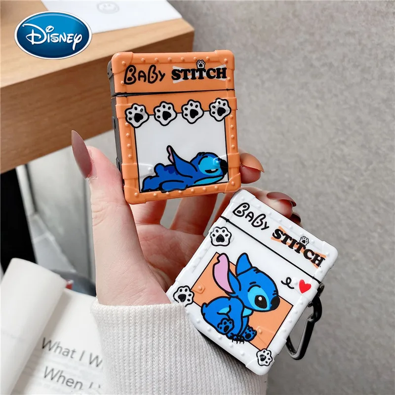 

Cute Stitch luggage style Apple AirPods1/2 generation wireless earphone protective cover anti-fall soft shell