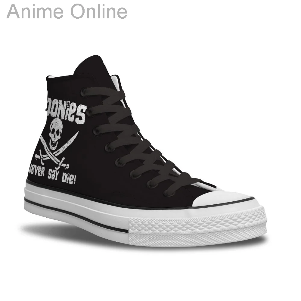 

2021 summer high-top canvas shoes men's hot skull pattern fashionable breathable lace-up all-match shoes