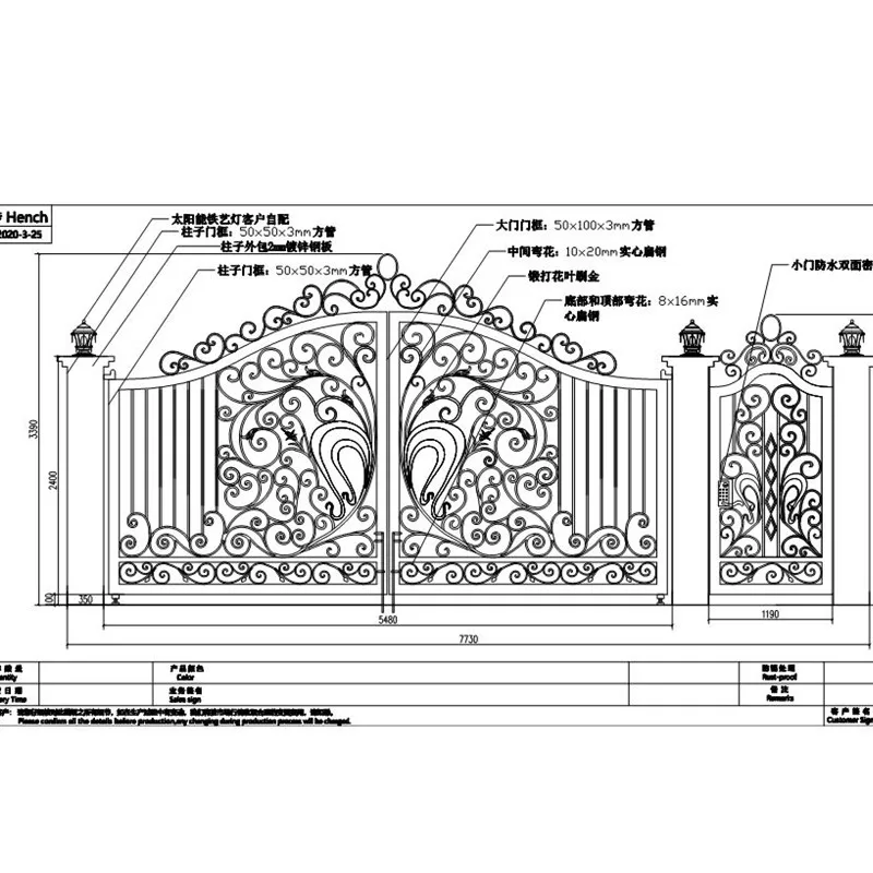 

Wholesale Hot Wrought Iron Home Garden Driveway Gates Designs