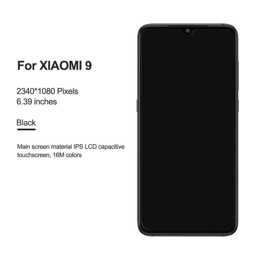 ЖК-дисплей 6,3" Xiao mi 9 mi 9 mi 9 mi 9, супер AMOLED экран с рамкой+ сенсорная панель дигитайзер Замена