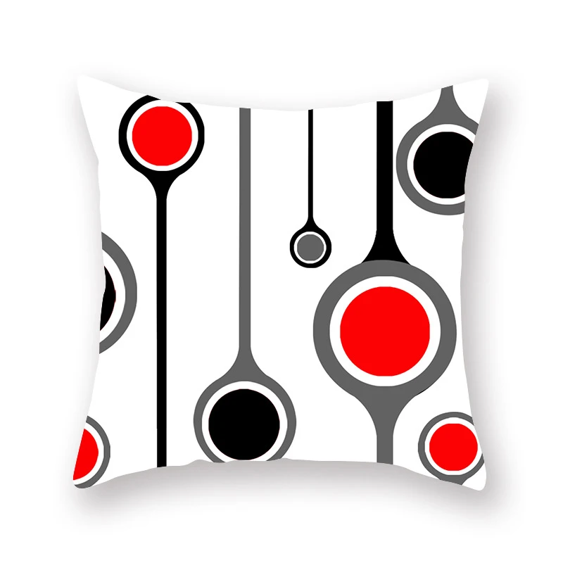 Красный чехол для подушки с геометрическим рисунком дивана мягкая подушка дома