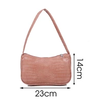 Crocodile Pattern Baguette Shape Bag Women Fashion PU Leather Armpit Bag French Shoulder Bag Luxury Design Handbag Lady Purse