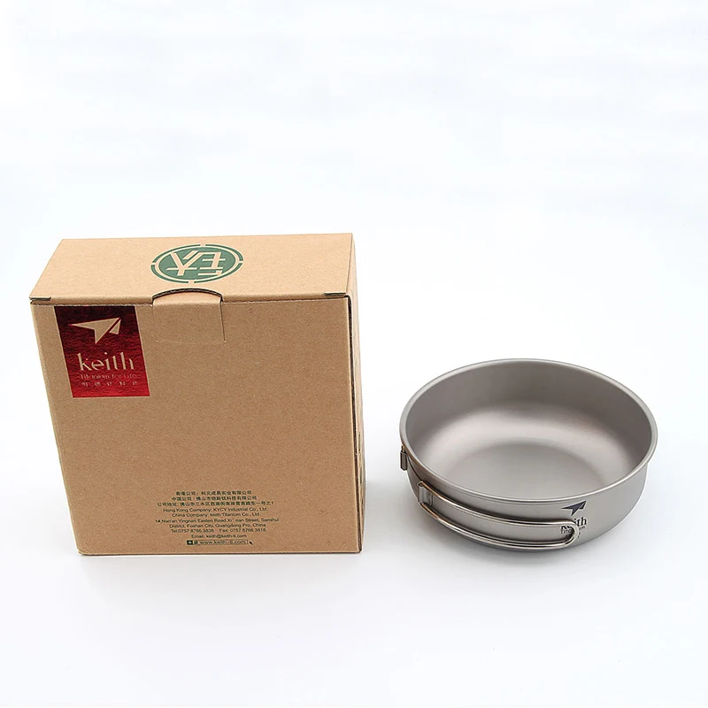 

Keith 500ml Bowl Camping Tableware Soup Bowl with Handle Sauce Relish Rice Bowl Titanium Large Pasta Bowl Redmulti Ti5325