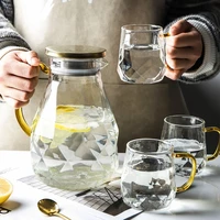 jinyoujia diamond texture glass teapot set hot cold water jug coffee pot home heat resistant large capacity setheatable kettle