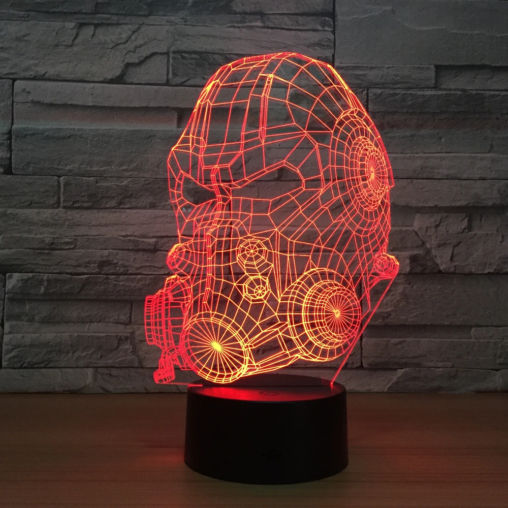 

Creative Mask 3D LED USB Touch Desk Lamp Birthday Gift Three-dimensional Visual Living Room Atmosphere Art Nightlight