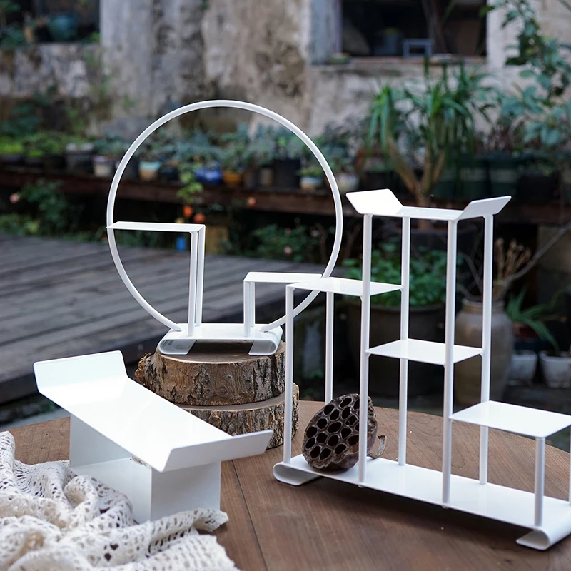 Китайские стойки для торта синие и белые фарфоровые стеллажи хранения полка