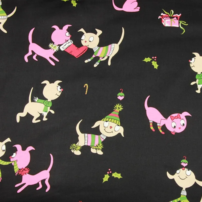Половина метра 100% хлопок мультфильм собака печать парча ткань ручной работы DIY
