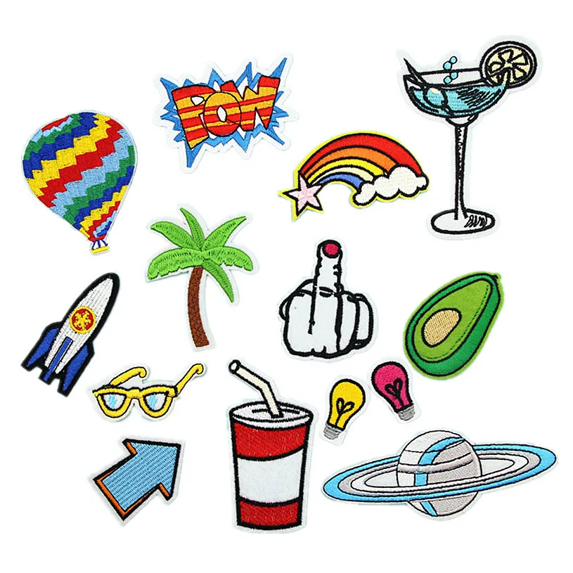 Новинка! 1 шт. нашивки с надписью Горячие воздушные шары радуга вышитые для одежды