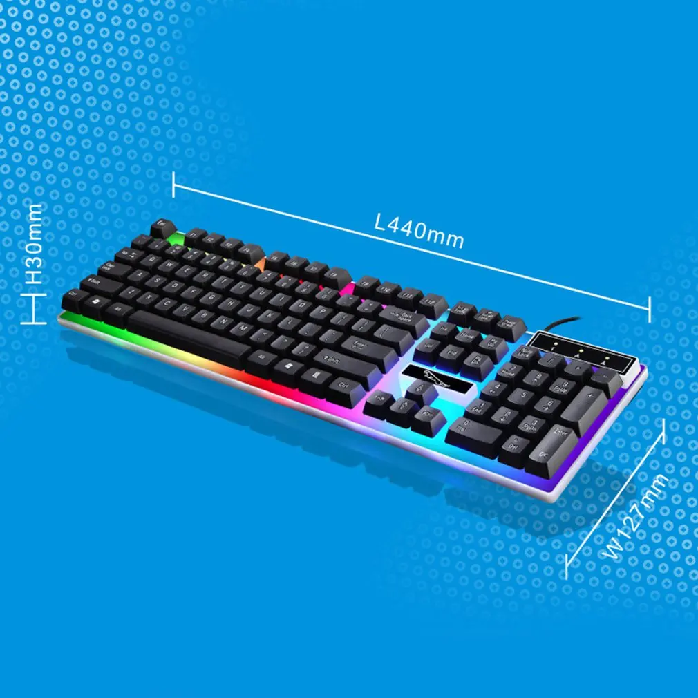 G21 USB Проводная Механическая подвесная клавиатура светодиодная красочная