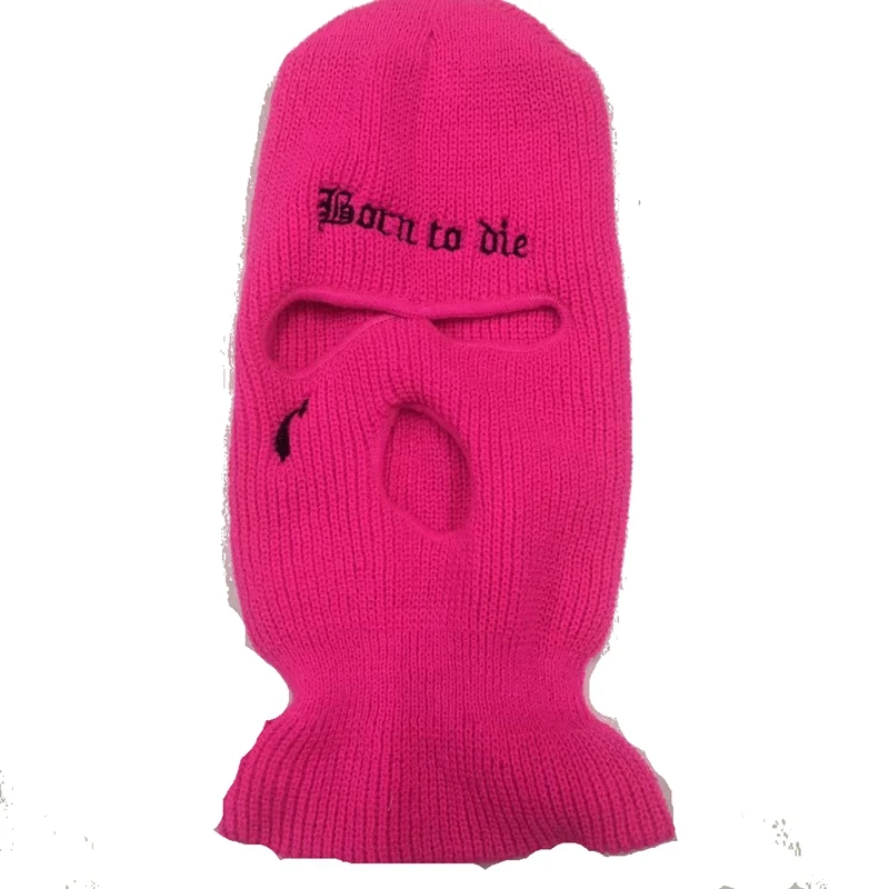 Лыжная вязаная шапка с вышитыми надписями для мотоцикла и велосипеда теплая