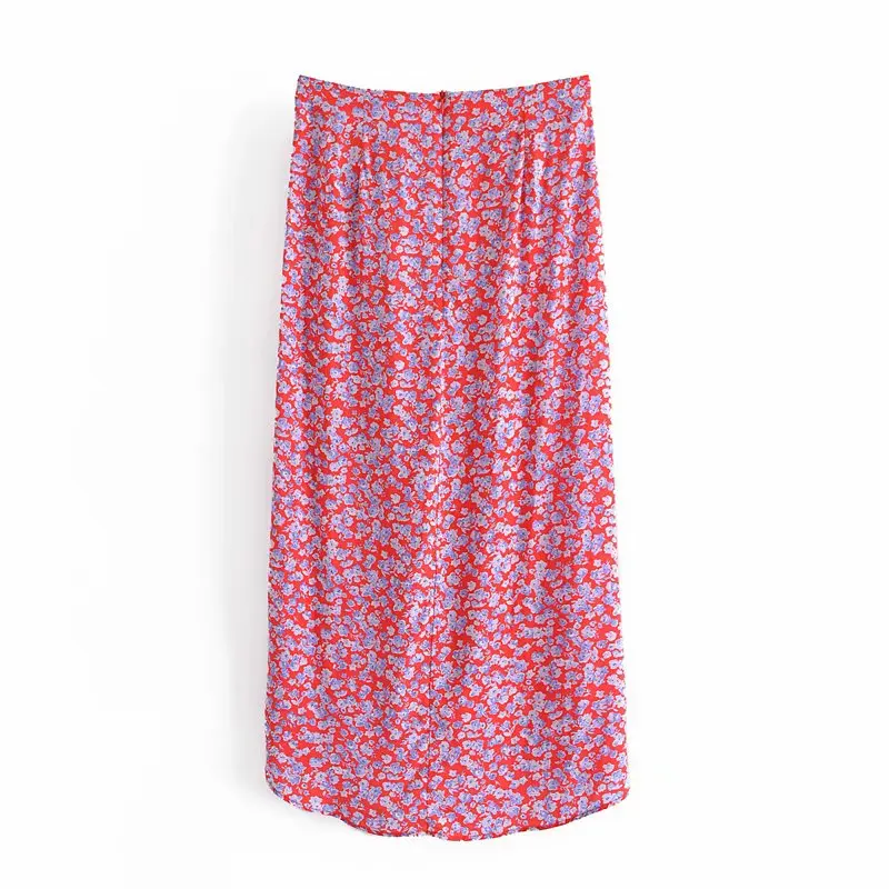 

ZA Summer Women Bow Skirt 2021 New Arrival High Waist Casual Skirts Straight Floral Printed Female Skirt Zipper Skirt