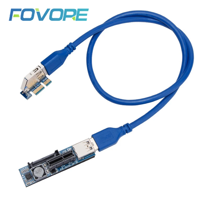 PCI-E удлинитель PCI E 1X до Райзер USB 3 0 кабель SATA Power work для материнской платы x1 слот