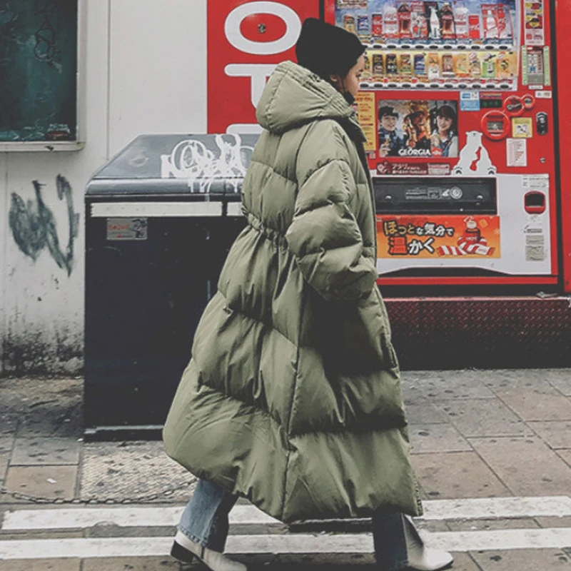 

Женская хлопковая парка с капюшоном Johnature, длинная свободная однотонная куртка с воротником-капюшоном, в Корейском стиле, зимний сезон 2021