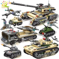 huiqibao 1030pcs 8in1 ww2 army tank building block military car plane truck weapon model brick set construction toy for children