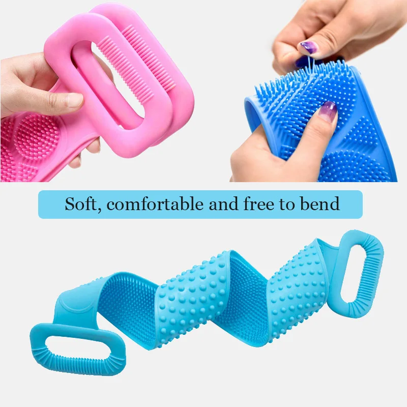 

1pc Shower Extended Scrubber Skin Clean Shower Brushes Rubbing Back Mud Peeling Body Massage Magic Bath Towels Silicone Brushes