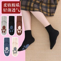 10 pairswomens socks casual sweat absorbent breathable socks autumn and winter new cute bear paw cotton socks