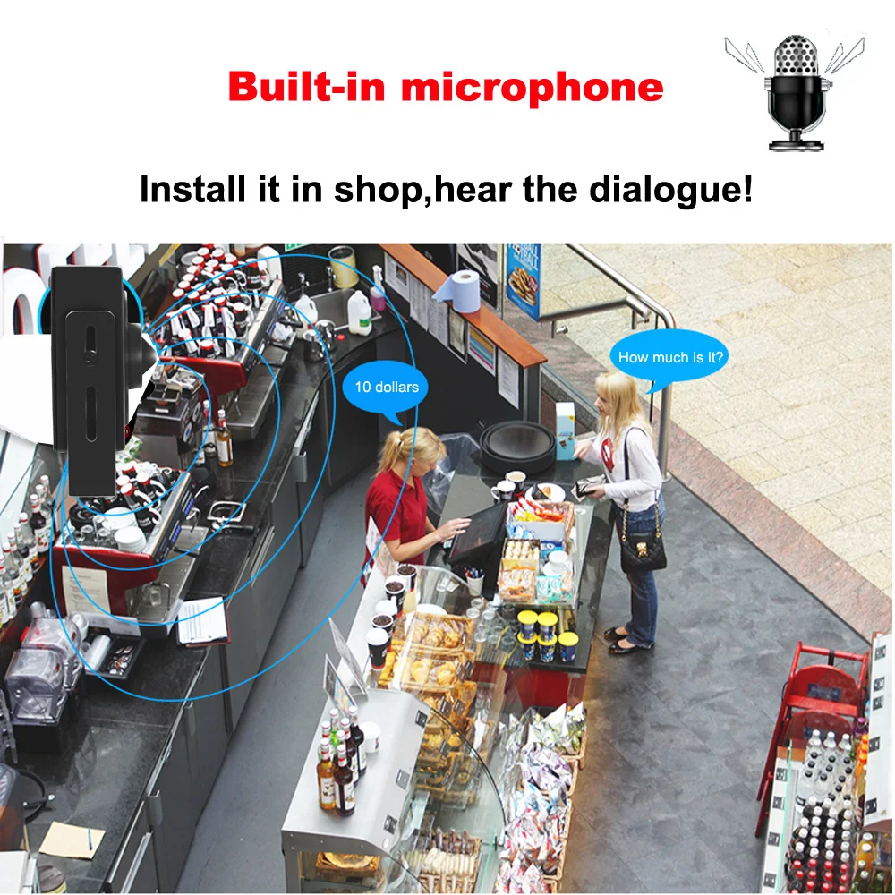 Full HD мини ip камера 5.0MP с микрофоном наблюдения Поддержка интеллектуального