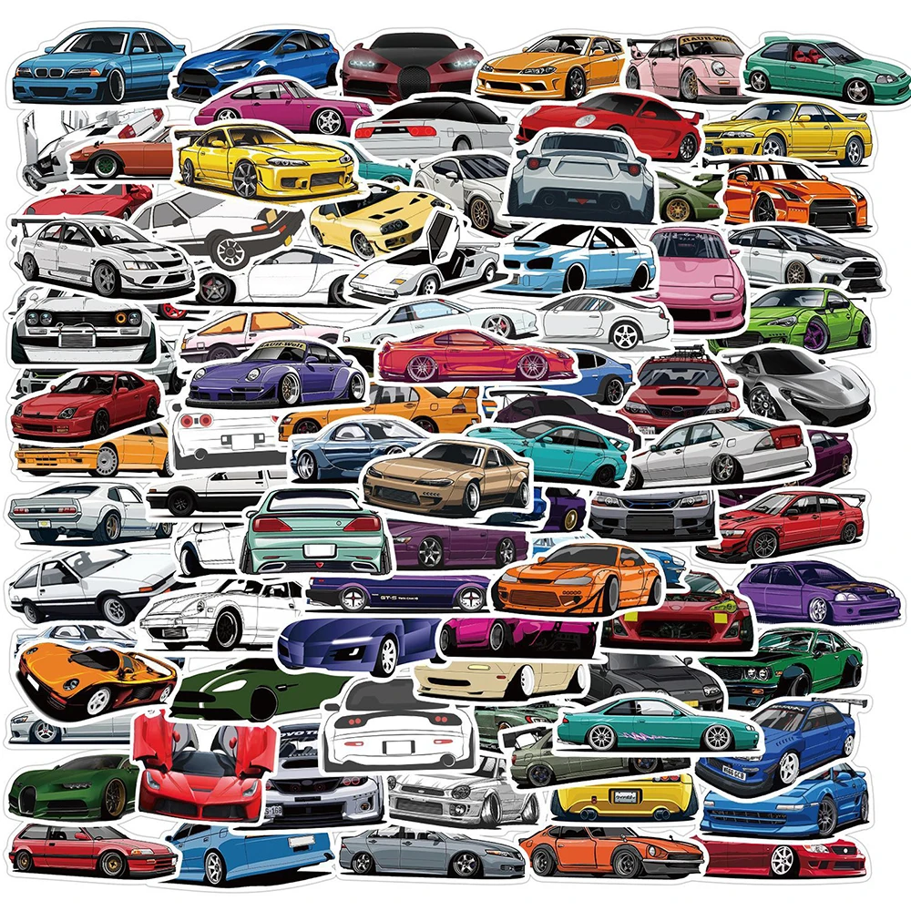 

10/30/50PCS JDM Retrofit Racing Car Graffiti Stickers Anime Car Travel Luggage Phone Fridge Laptop Waterproof Cool Stickers