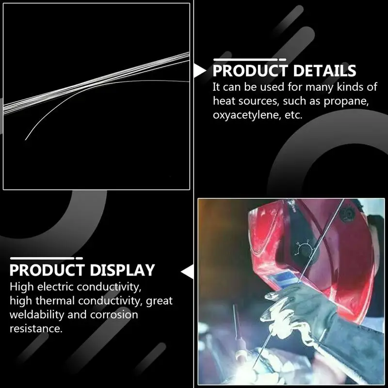 

50PCS 1.6/2mm Aluminum Durable Low Temperature Welding Solution Rod Brazing Rod Welding Rod