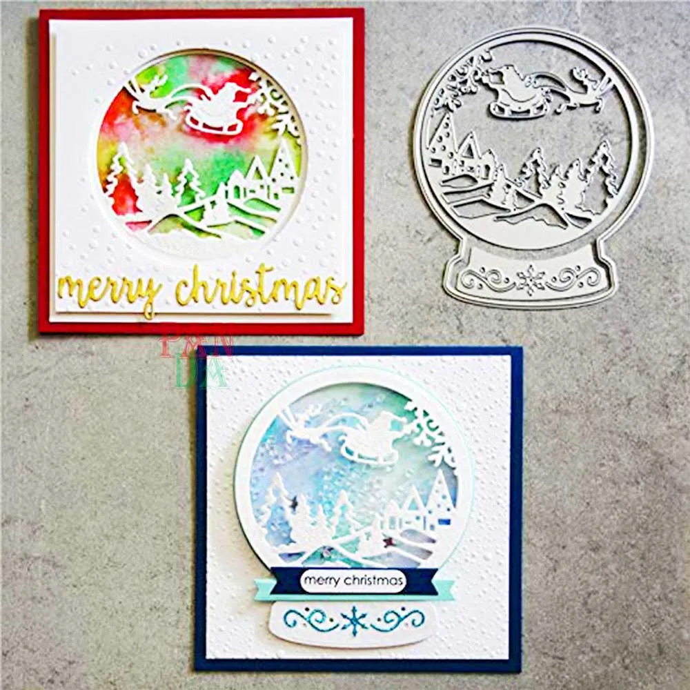 

Новый Рождественский бал металлический Трафаретный вырубной штамп 2021 Новый умирает "сделай сам" пресс-форм Скрапбукинг Бумага делая инстру...